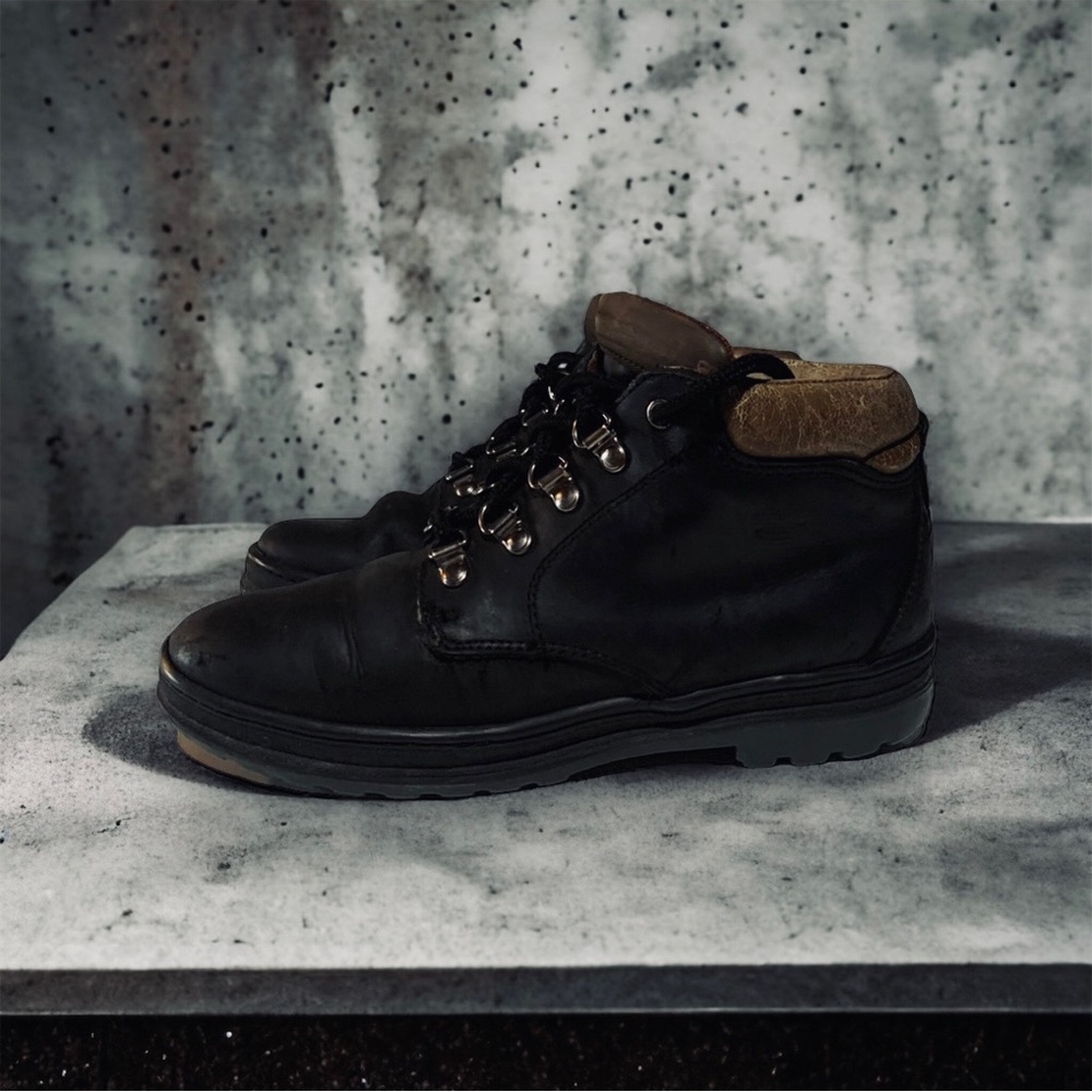 Timberland Men's Outdoors Black Leather Lace Up High Top Round Toe Ankle Boots